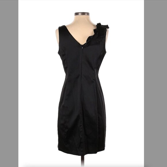 Macy's Cocktail Attire | Jump Girl Black Satin Dress - Picture 2 of 6